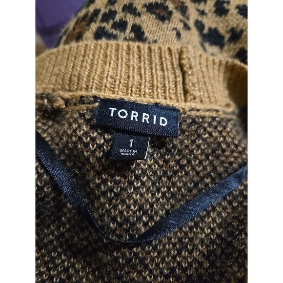 Torrid Leopard Cozy Knit Long Open Duster Cardigan Size Large - Picture 11 of 12